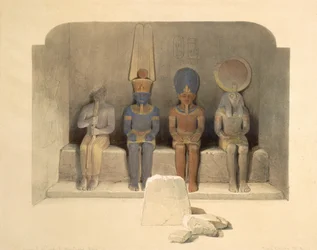 Heiligtum des Tempels von Abu Simbel, aus „Ägypten und Nubien“, Bd. 1